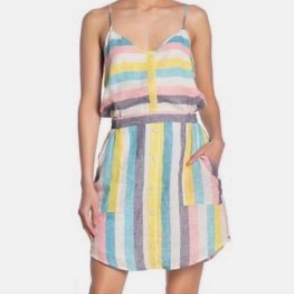 SPLENDID × Gray Malin St. Barth's Striped Linen Blend Dress - Size XS - NWT